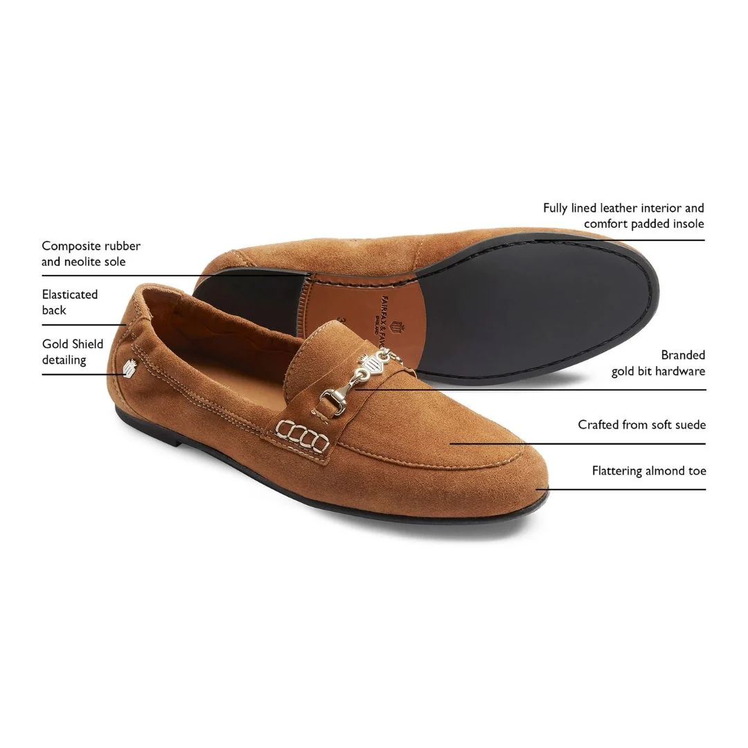 Fairfax & Favor Women's Newmarket Suede Loafer in Tan - Image 8